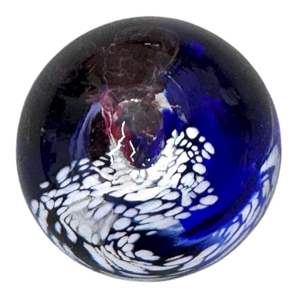 Art Glass Abstract Ocean Wave Nautical Handmade Jerpoint Studio Paperweight - Picture 2 of 7